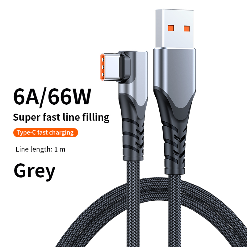  Braided nylon data cable durable Elbow Fast Charging Data Cable Type-C to iP PD 20W  