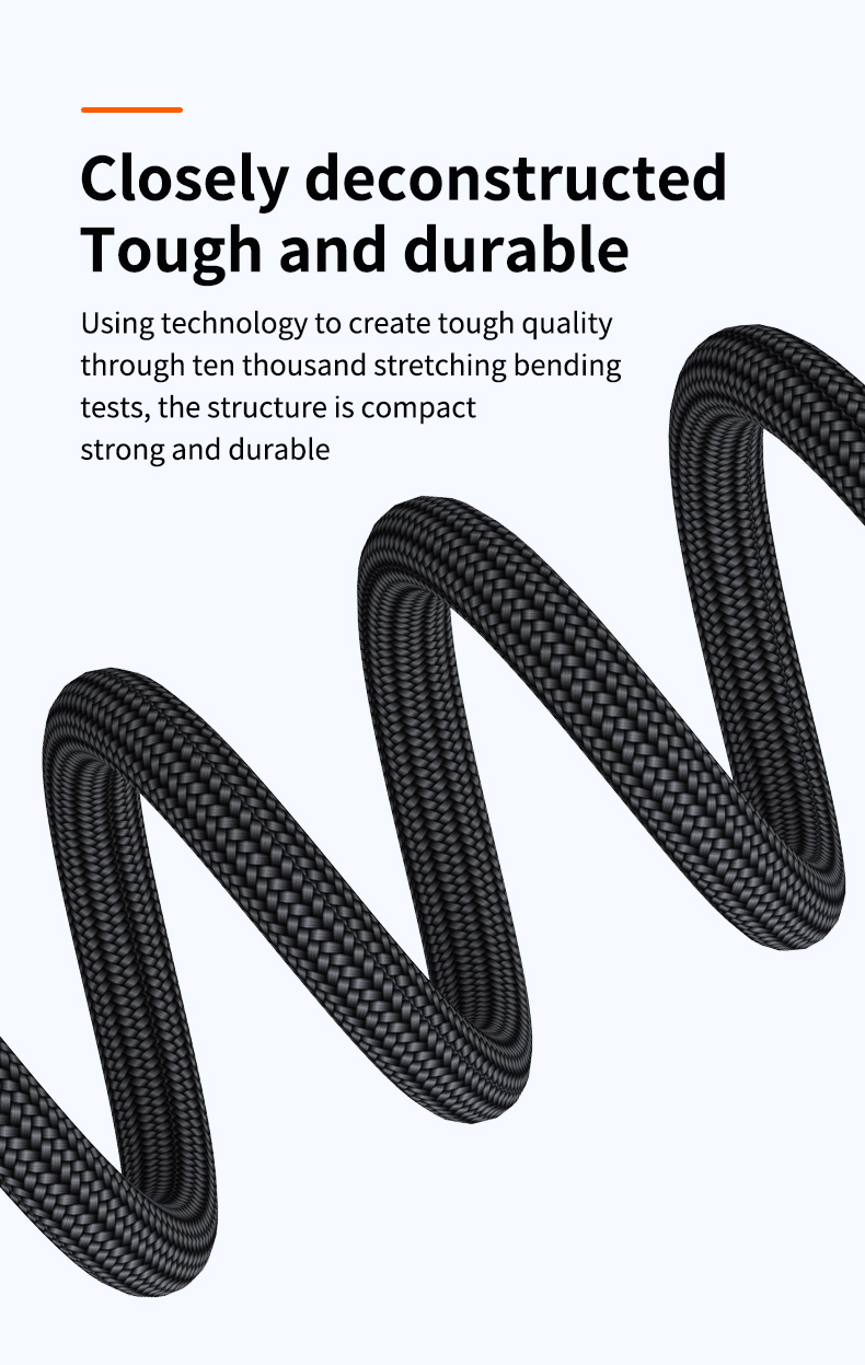  Braided nylon data cable durable Elbow Fast Charging Data Cable Type-C to iP PD 20W  