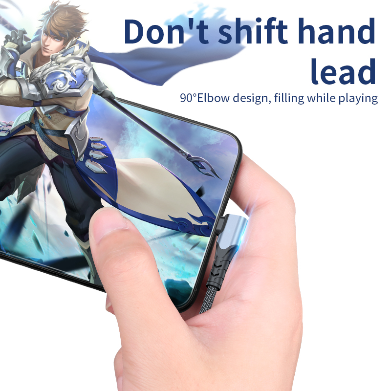 PD100W Elbow-shaped Fast Charging GaN USB-C cable for fast charging Type-C to Type-C 