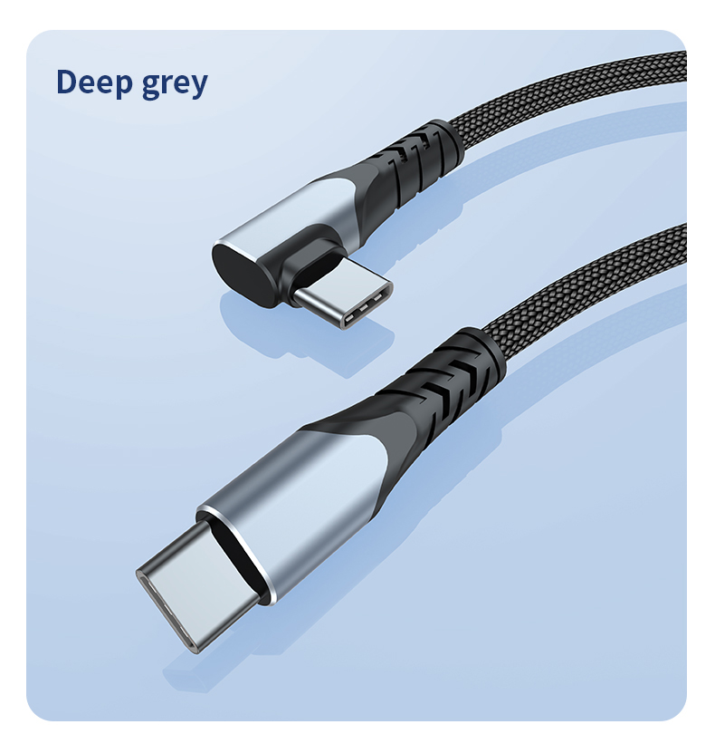 PD100W Elbow-shaped Fast Charging GaN USB-C cable for fast charging Type-C to Type-C 