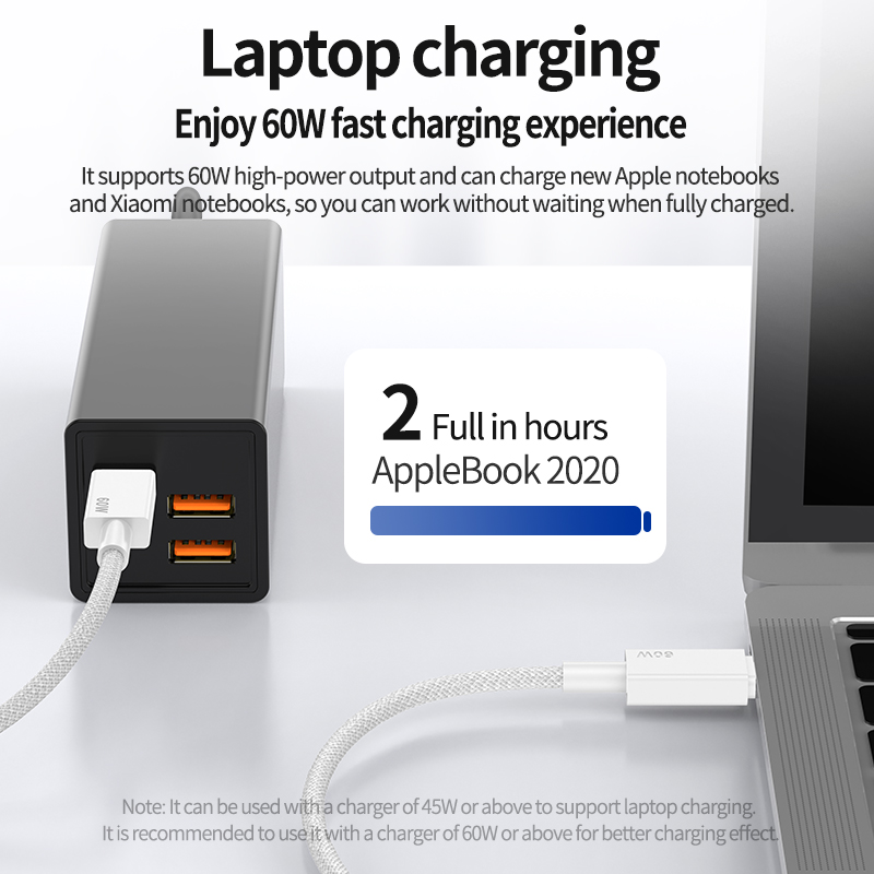 60W  PD Fast Charge iPhone 15 USB-C  Type C to Type C（Double C ）data cable for all notebook/tablet  