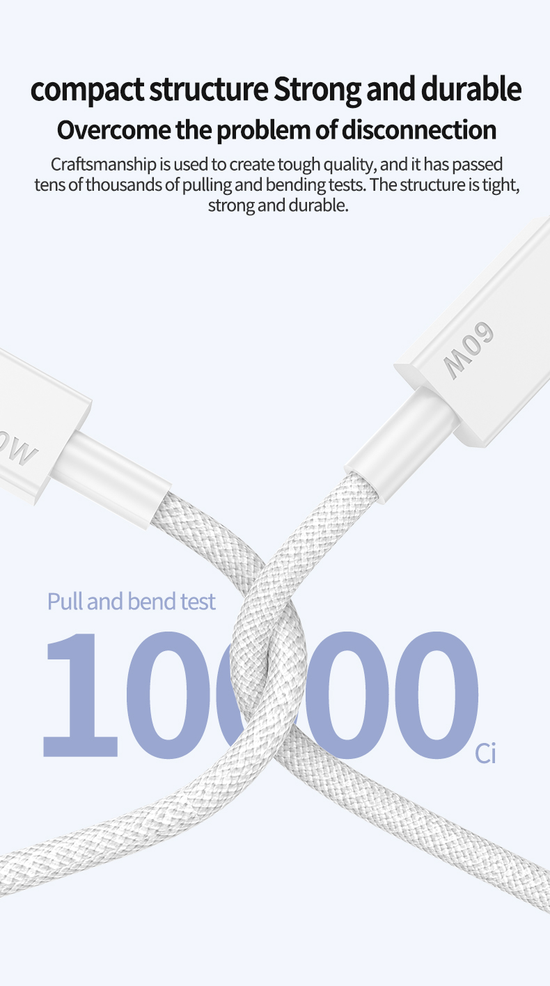 60W  PD Fast Charge iPhone 15 USB-C  Type C to Type C（Double C ）data cable for all notebook/tablet  