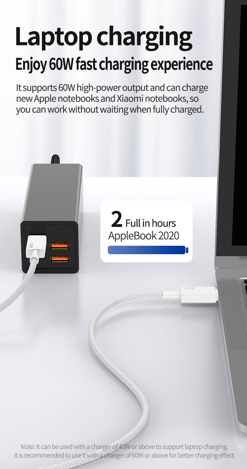 60W  PD Fast Charge iPhone 15 USB-C  Type C to Type C（Double C ）data cable for all notebook/tablet  