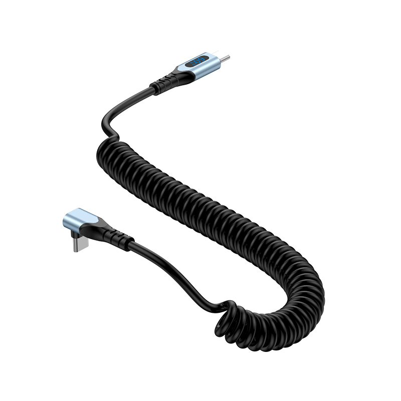 Elbow Vehicle Spring data line data cable PD60W fast Charge  Dual Type C to Type C 