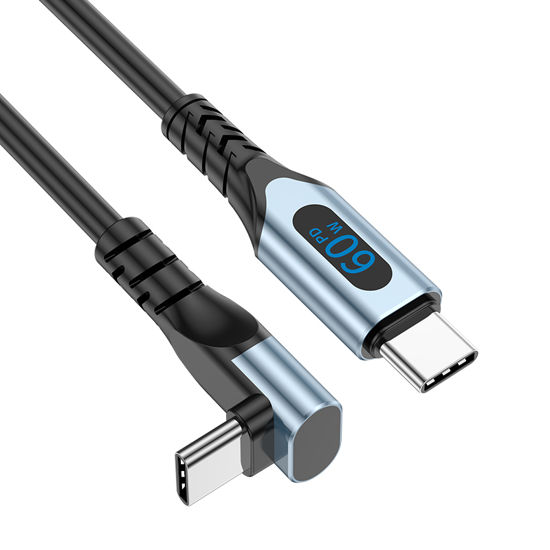 Elbow Vehicle Spring data line data cable PD60W fast Charge  Dual Type C to Type C 