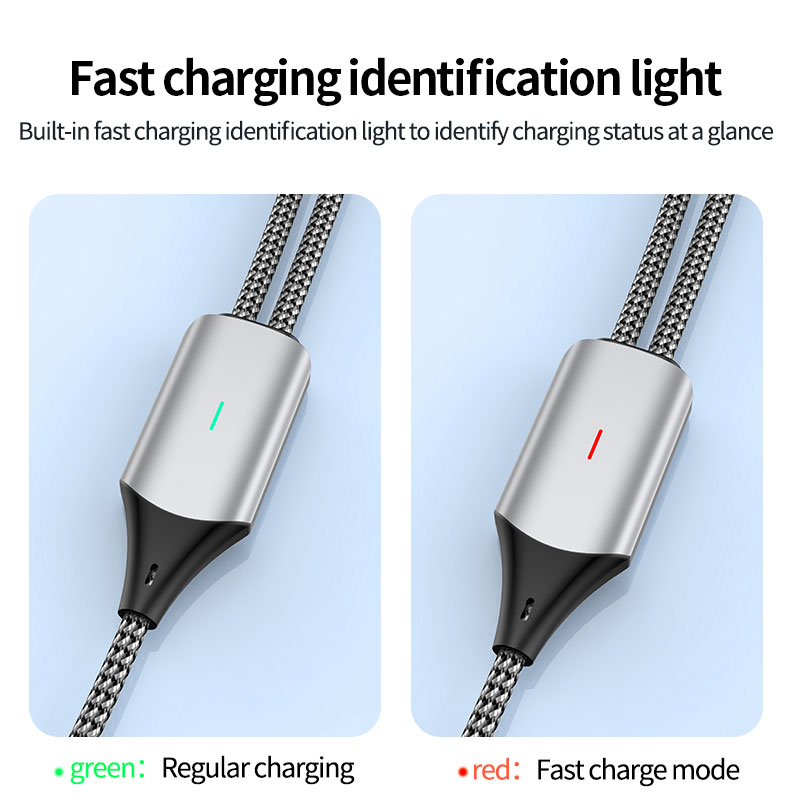  PD100W 2-in-1 PD fast charging data cable Type C to Type C USB cable 