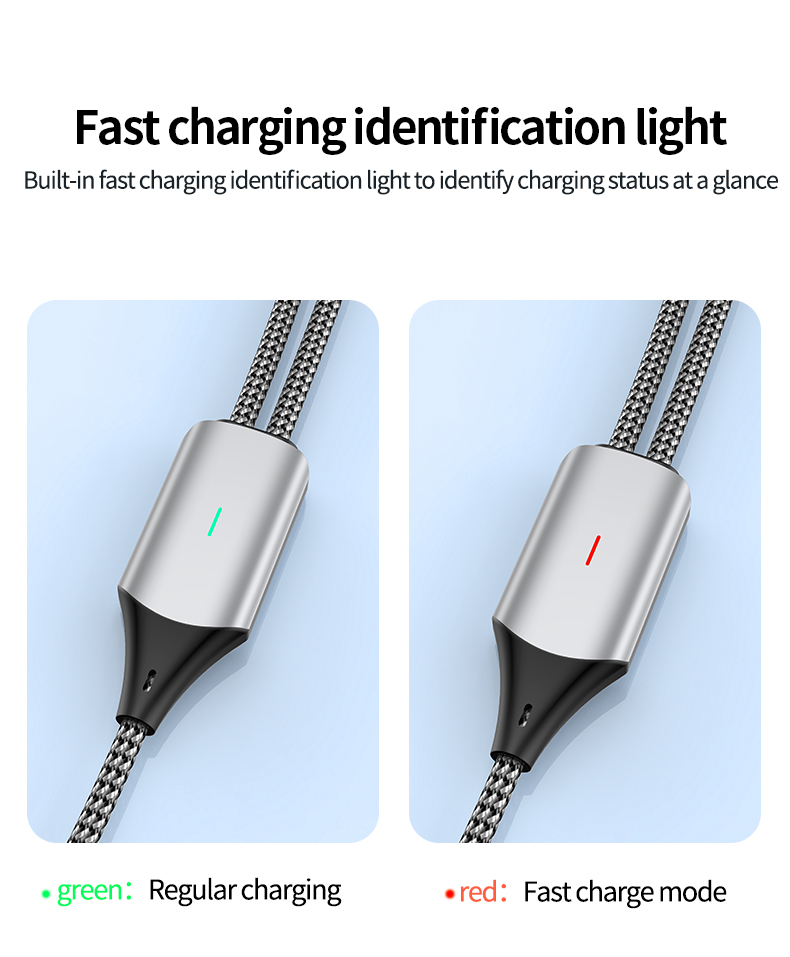 PD100W 2-in-1 PD fast charging data cable Type C to Type C USB cable 