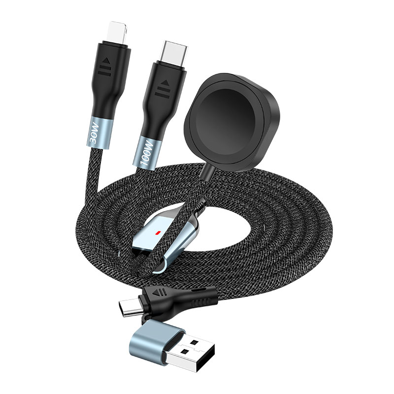   PD 100W  2 in 3 Fast charging data cable  Type-C To Type-C 1.2M 、2m   