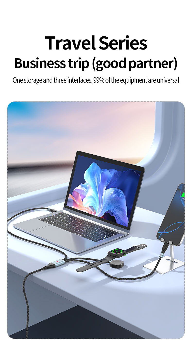 100 PD transfer cable multifunctional 2 in 3 charging data cable