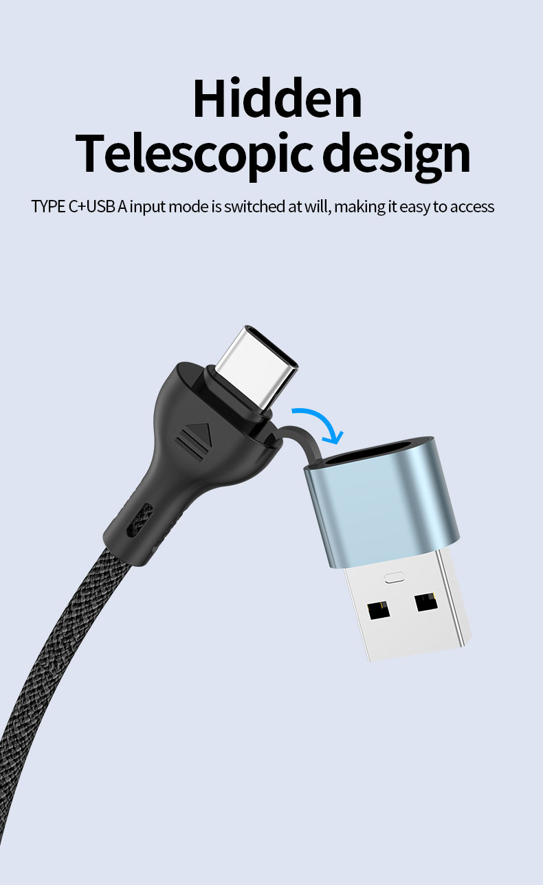 100 PD transfer cable multifunctional 2 in 3 charging data cable
