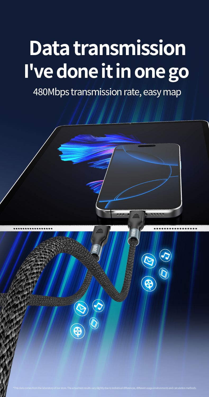 100 PD transfer cable multifunctional 2 in 3 charging data cable