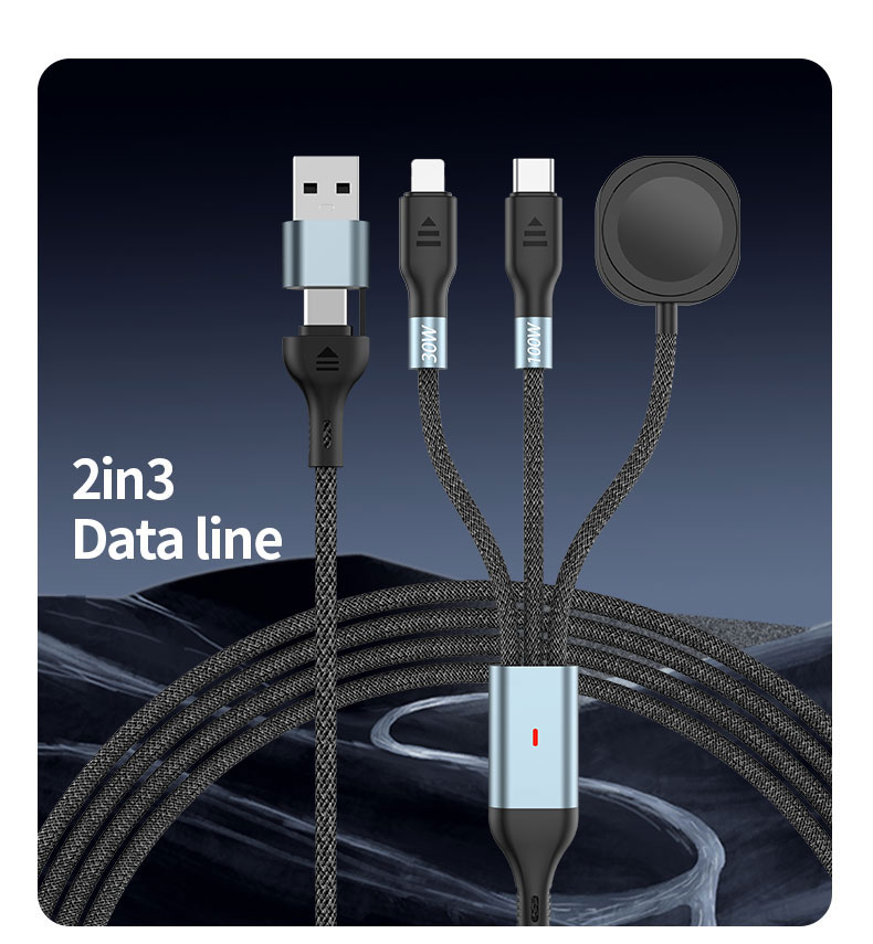 100 PD transfer cable multifunctional 2 in 3 charging data cable