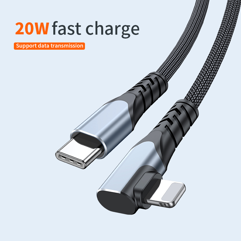  20W Fast charge elbow data charge cable Type C to Lighting