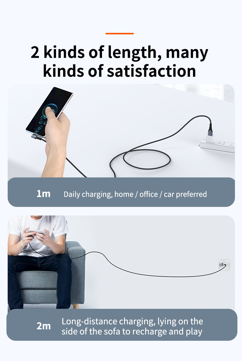  Braided nylon data cable durable Elbow Fast Charging Data Cable Type-C to iP PD 20W  