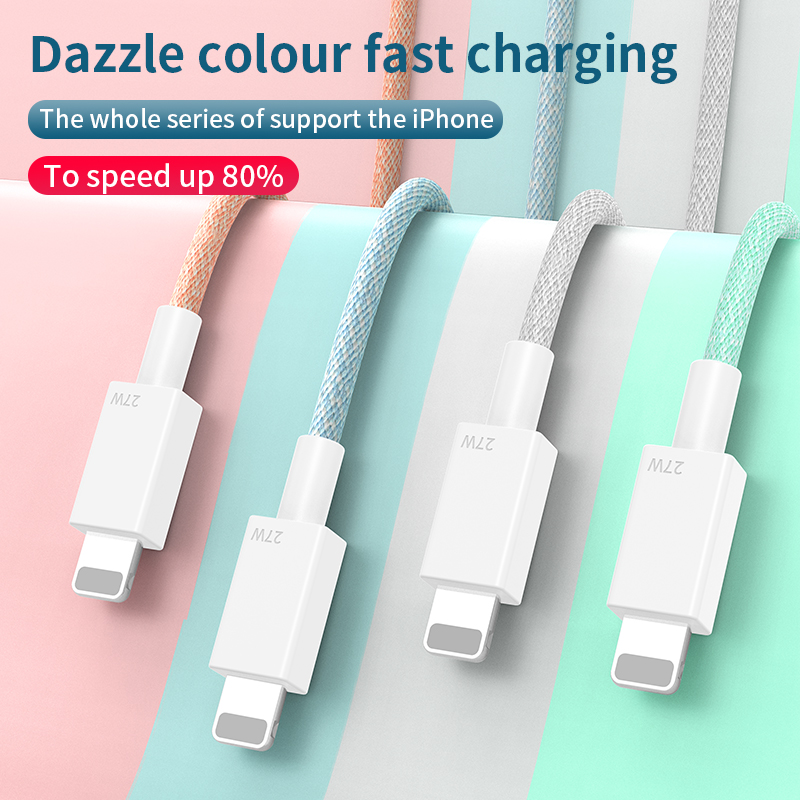 27W PD fast charge data cable Type C to Lighting USB cable 