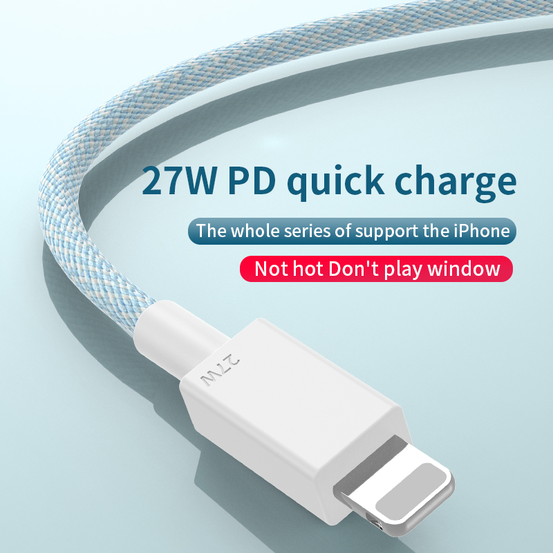 27W PD fast charge data cable Type C to Lighting USB cable 