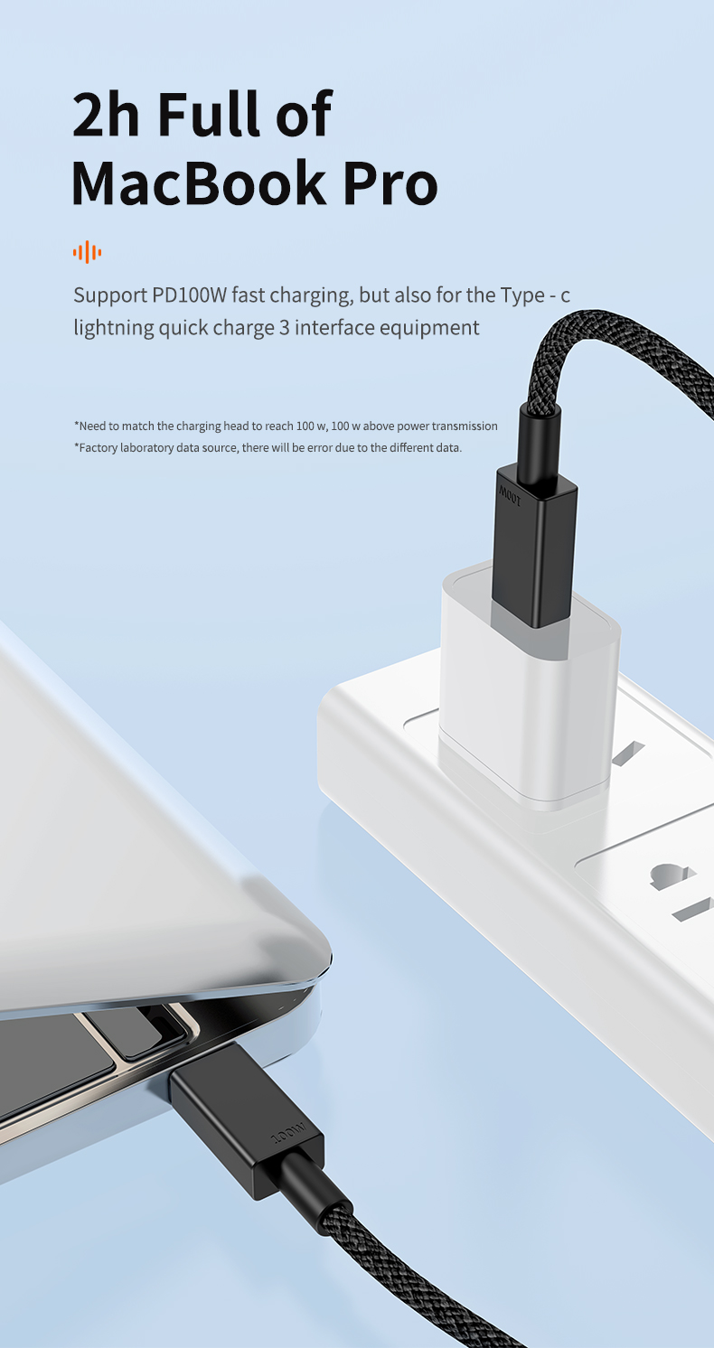   5A Type-C to Type-C 100w charge weave durable transfer data cable