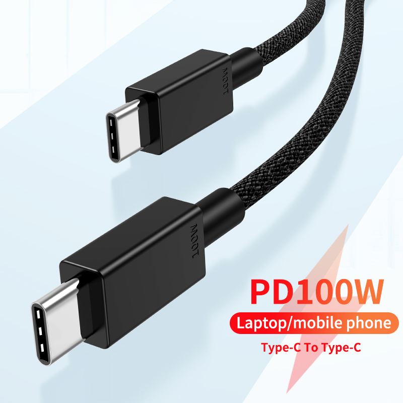   5A Type-C to Type-C 100w charge weave durable transfer data cable