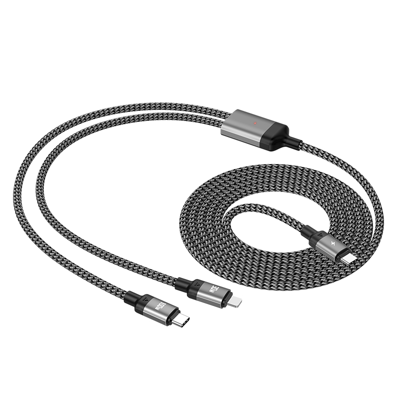 PD100W one-to-two fast charging cable USB-C to USB-C/IP interface for Notebook mobile phone