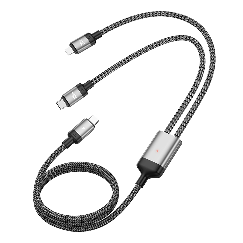 PD100W one-to-two fast charging cable USB-C to USB-C/IP interface for Notebook mobile phone