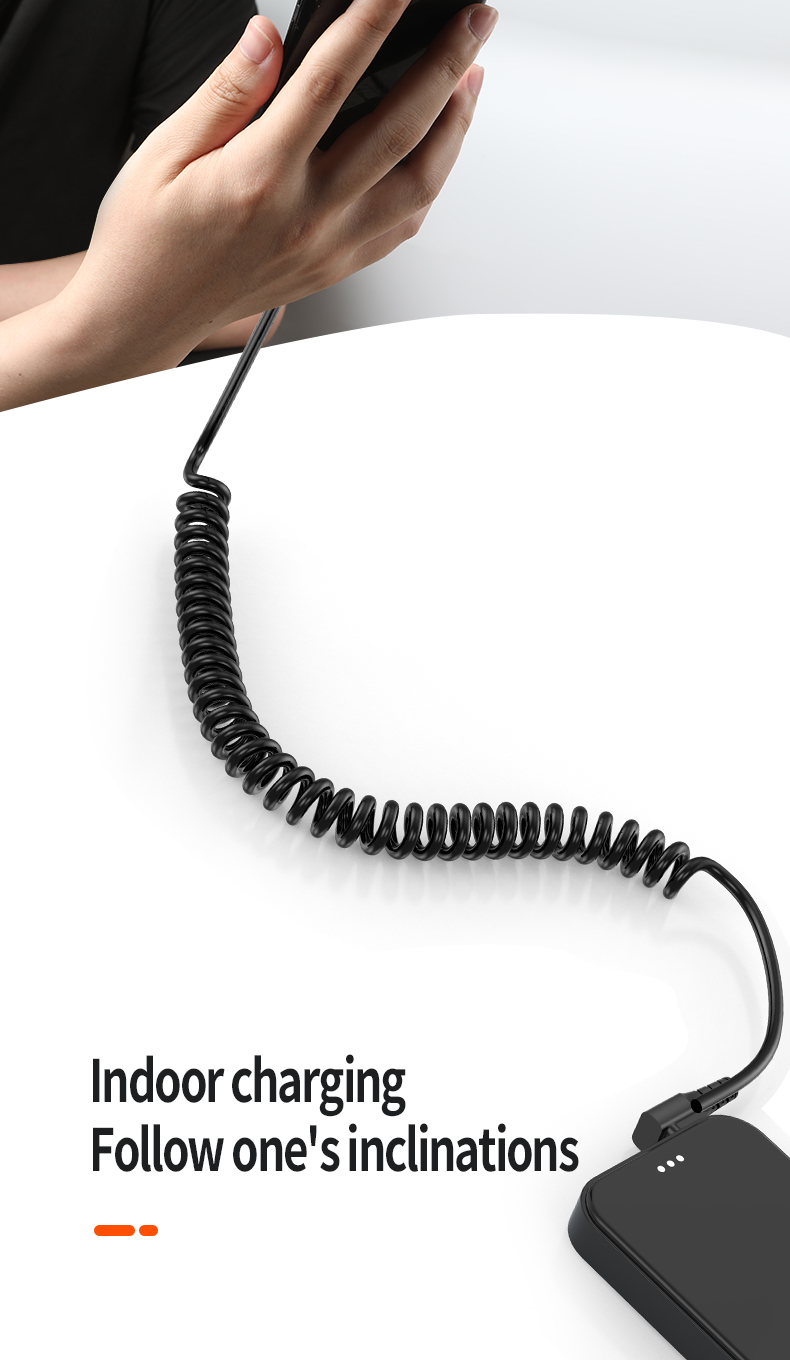 Spring Wire PD Dual C Fast Charging Cable 60W | Carplay-Compatible & Durable Design