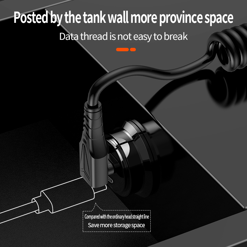 Spring Wire PD Dual C Fast Charging Cable 60W | Carplay-Compatible & Durable Design