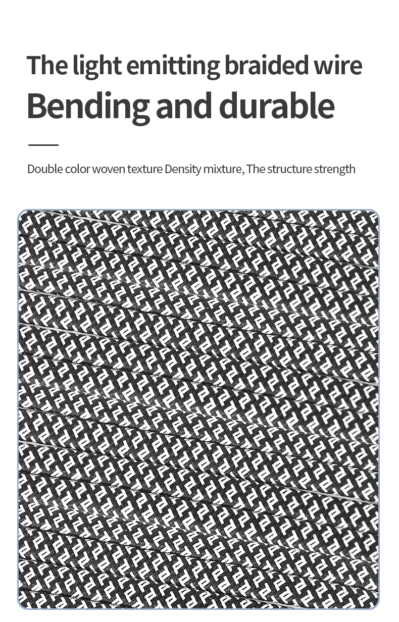 Elbow design Dolphin Car PD Cable Flat wire PD dual C fast charging cable Type C to Type C