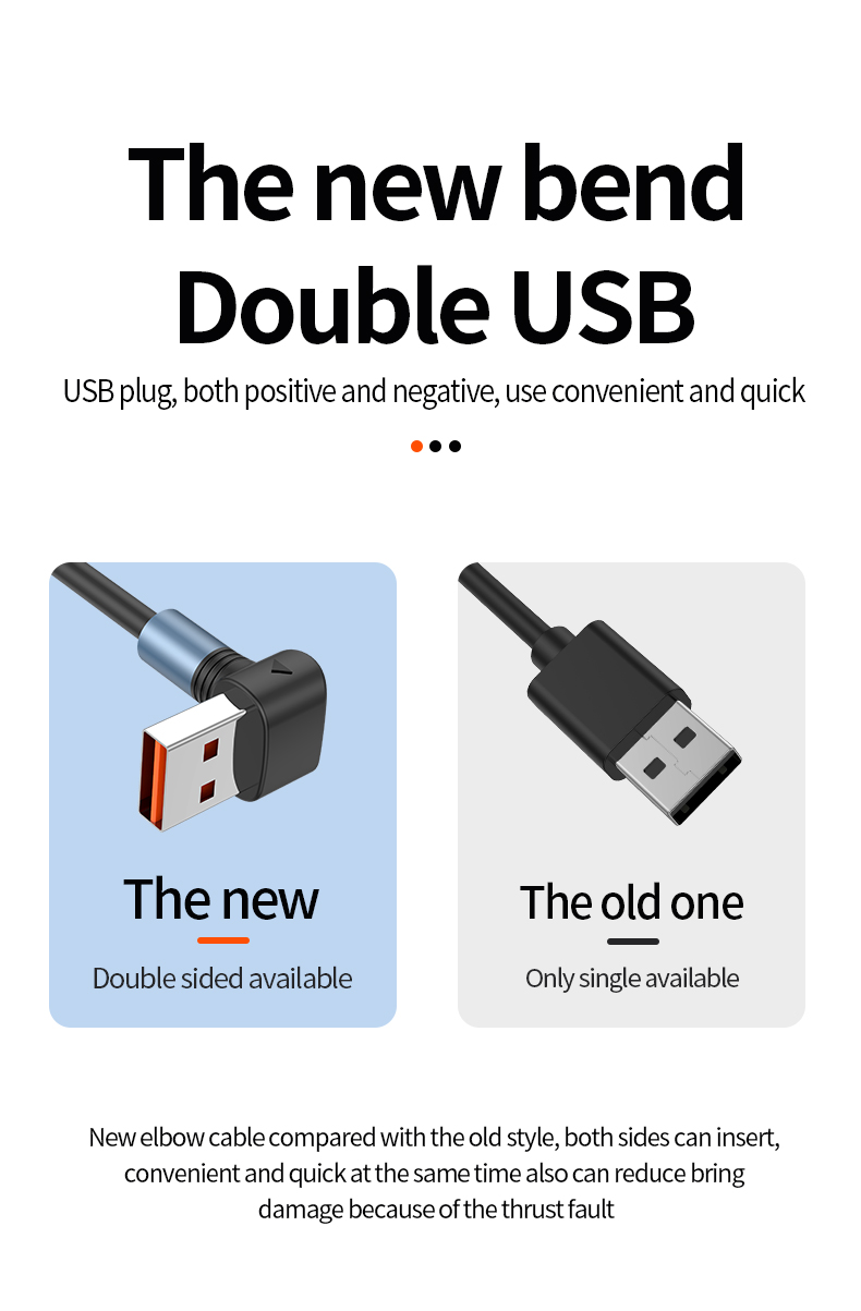 One-to-three elbow spring telescopic data cable