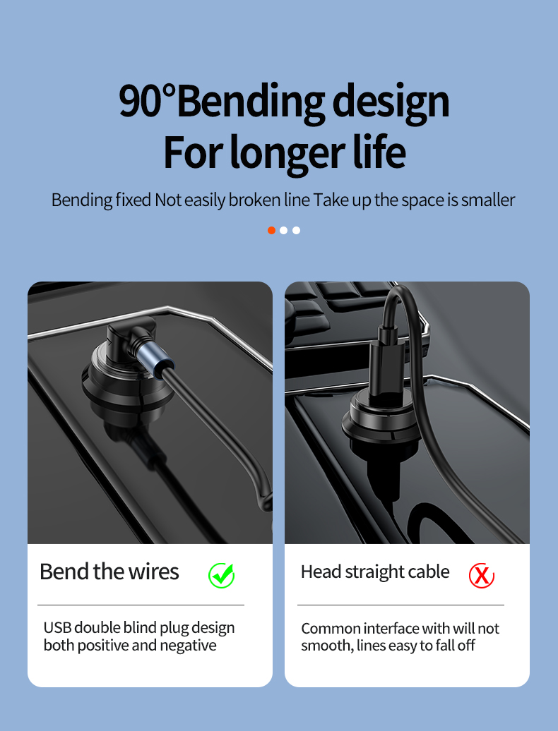 One-to-three elbow spring telescopic data cable