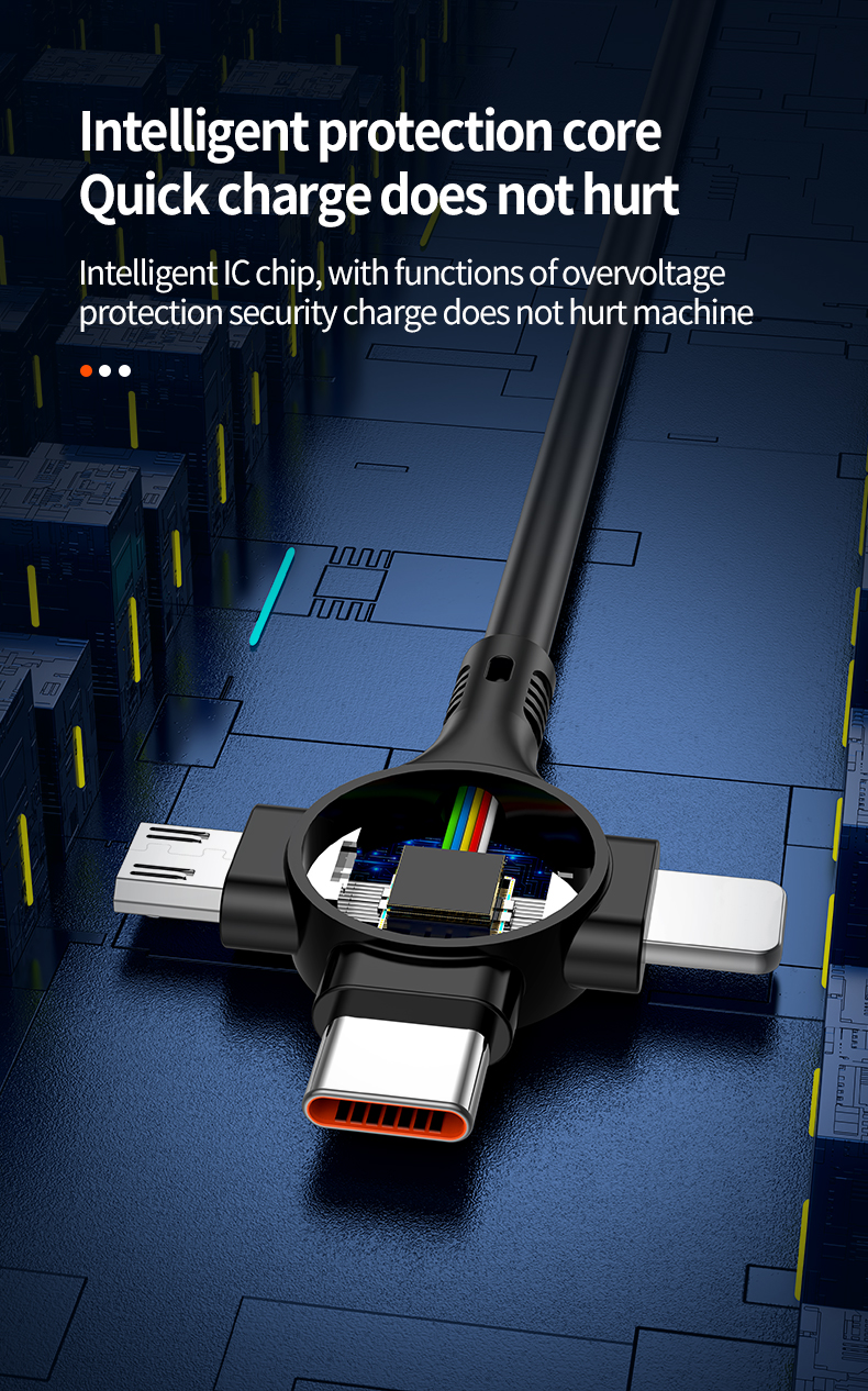 One-to-three elbow spring telescopic data cable
