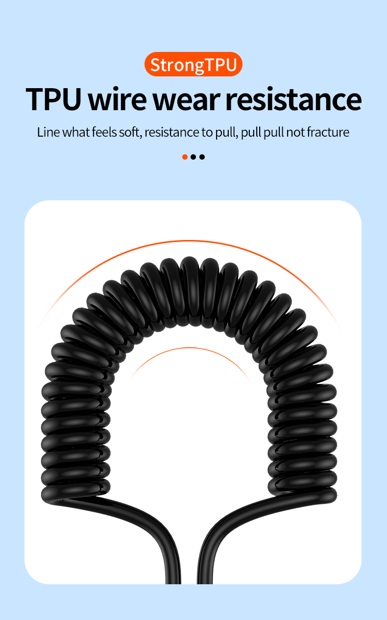 One-to-three elbow spring telescopic data cable