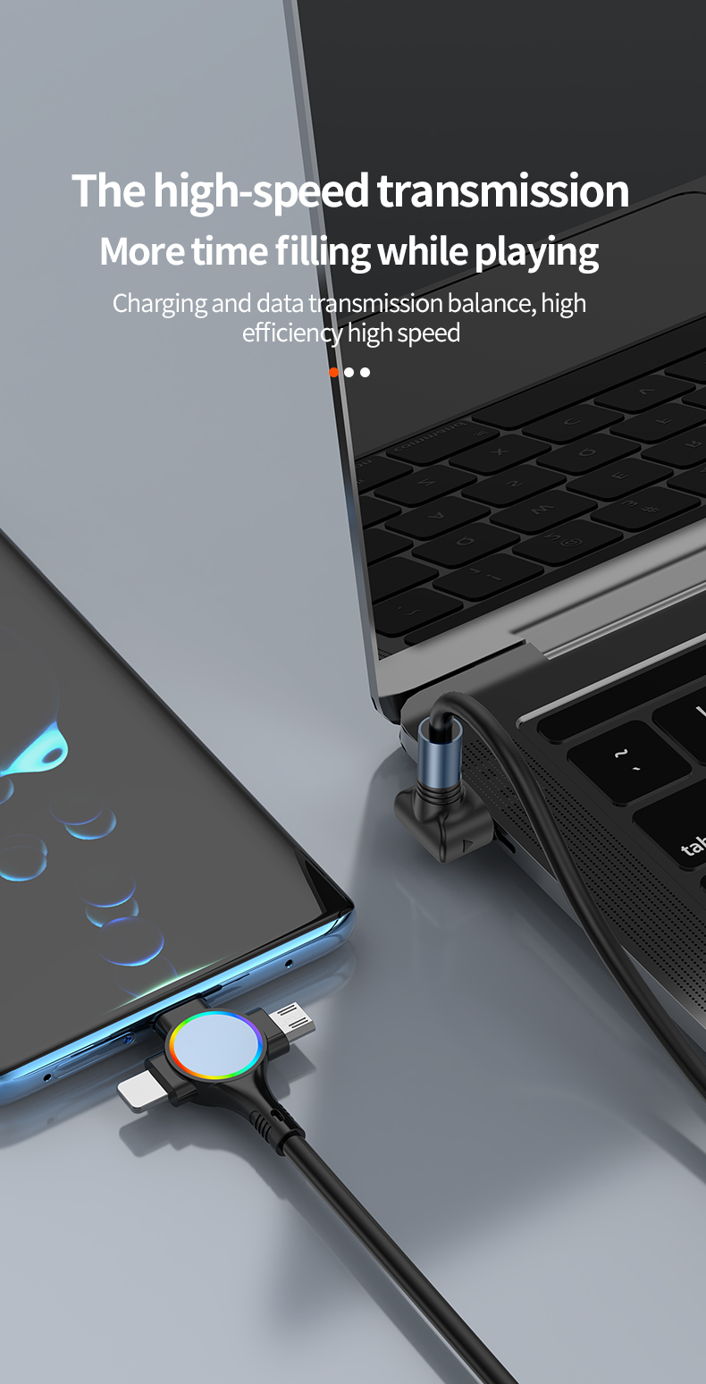 One-to-three elbow spring telescopic data cable