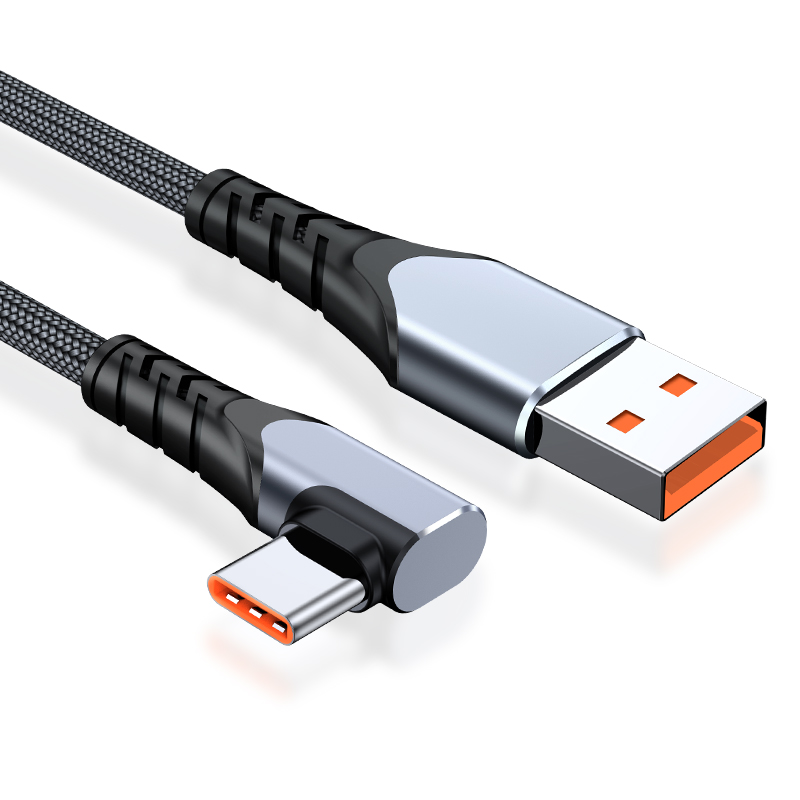 6A elbow design  fast charge data cable USB A to Type C For Huawei  