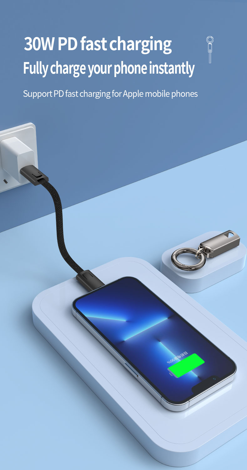 High quality Keychain/Lanyard Data Cable PD60W fast charge cable 