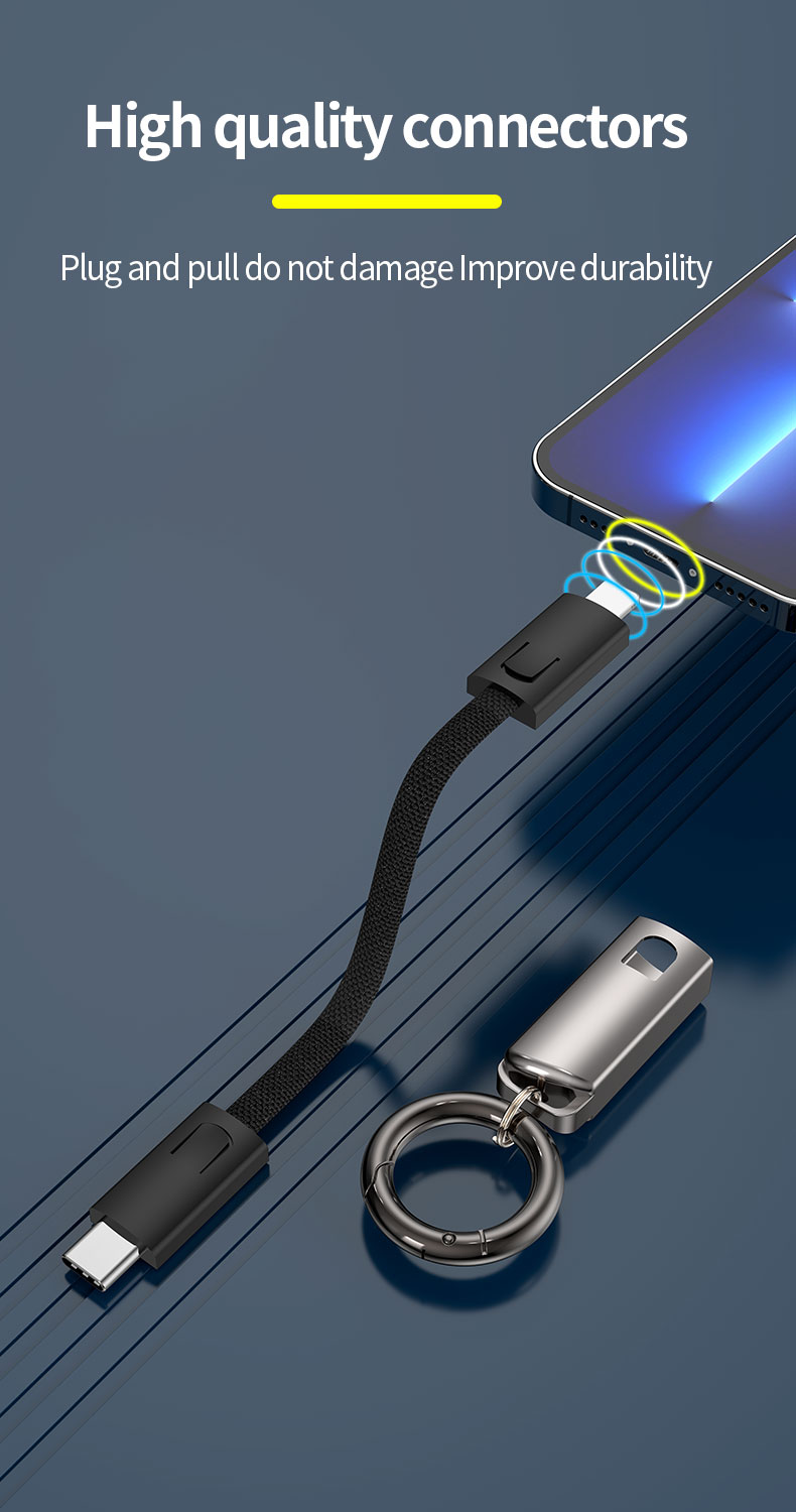 High quality Keychain/Lanyard Data Cable PD60W fast charge cable 