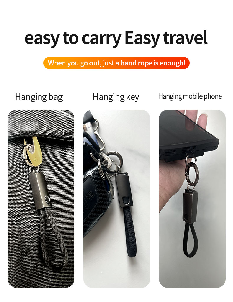 High quality Keychain/Lanyard Data Cable PD60W fast charge cable 