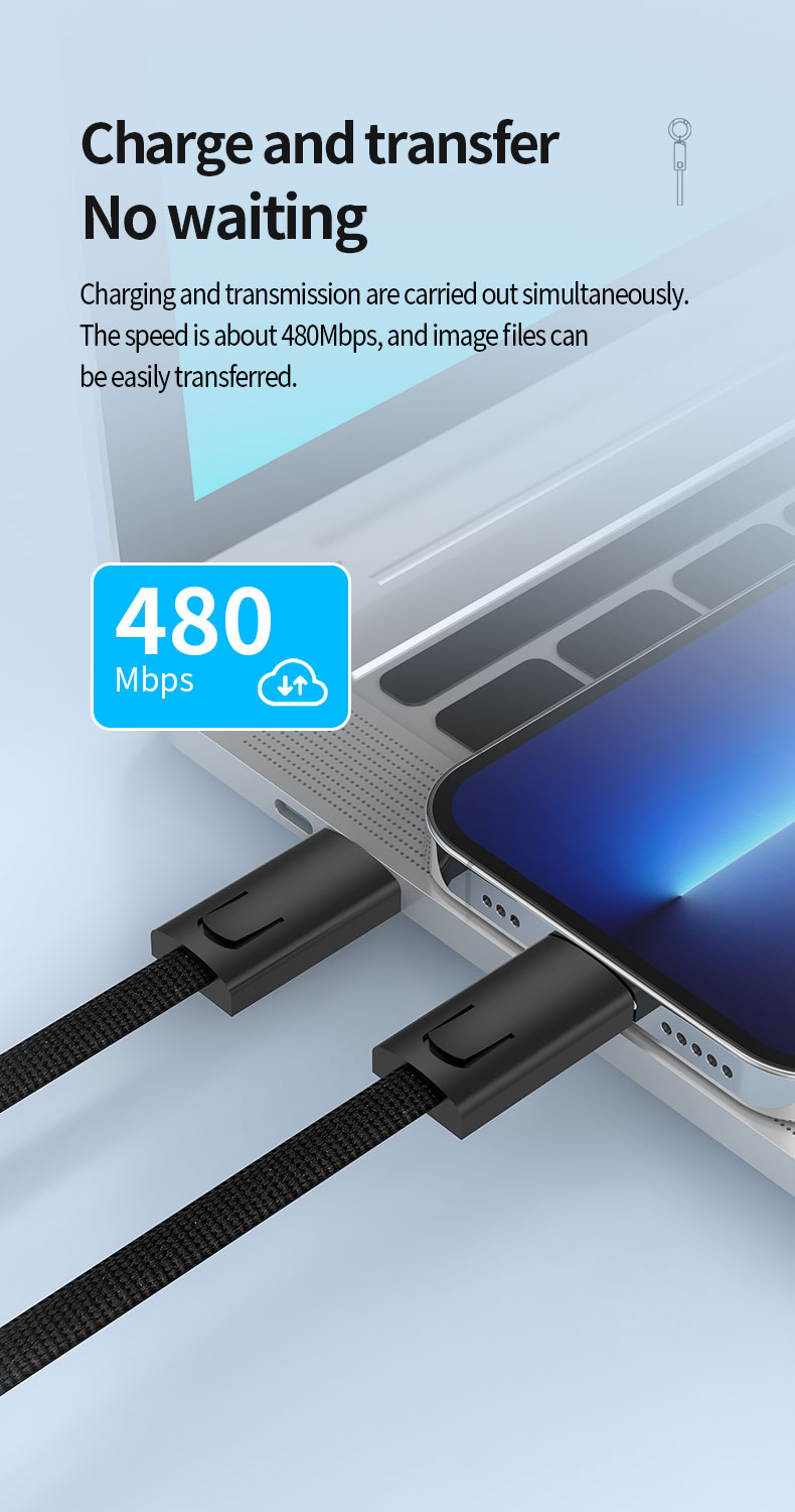 High quality Keychain/Lanyard Data Cable PD60W fast charge cable 