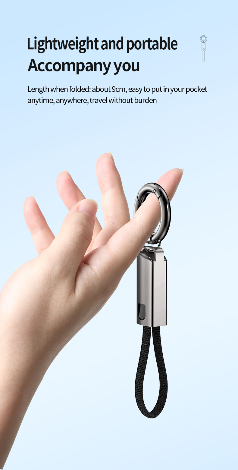 High quality Keychain/Lanyard Data Cable PD60W fast charge cable 