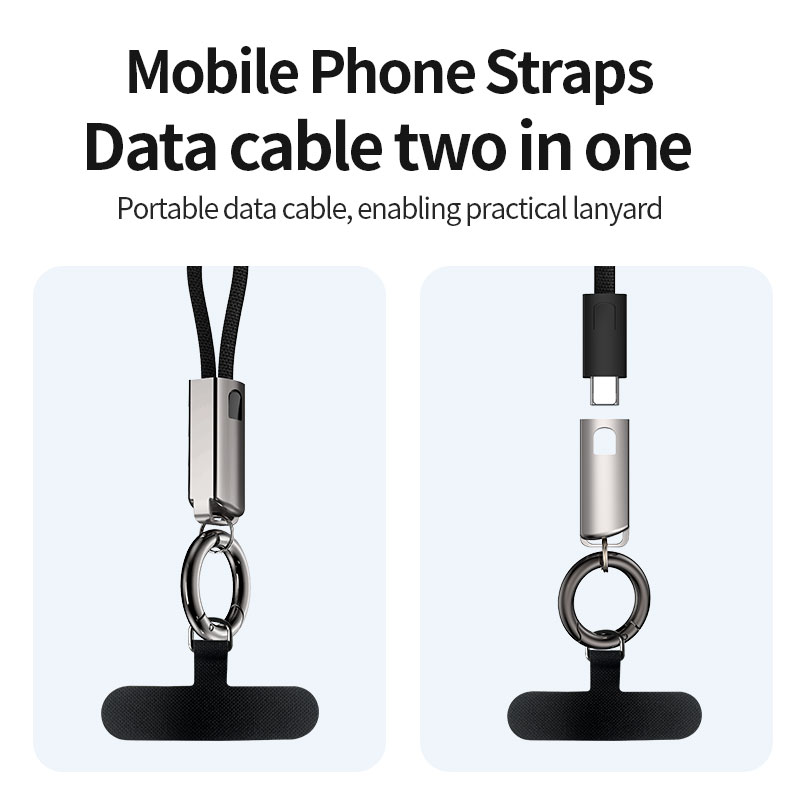 High quality Keychain/Lanyard Data Cable PD60W fast charge cable with strap