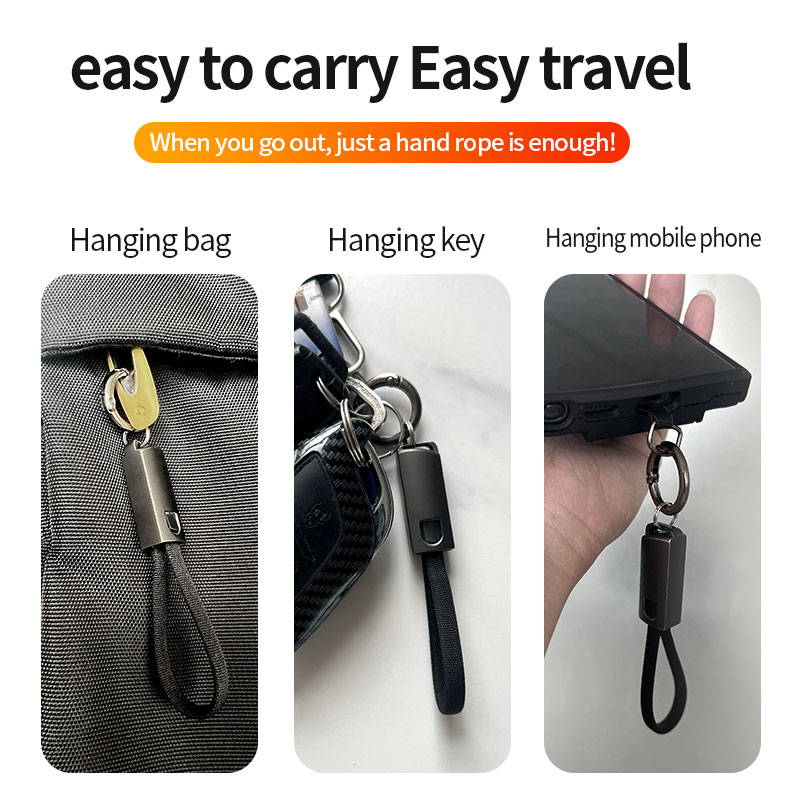 High quality Keychain/Lanyard Data Cable PD60W fast charge cable with strap