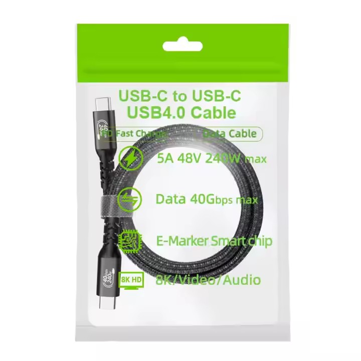  PD240W USB4.0 Type C to Type C  Fast Charging & 40Gbps Data Transfer  data cable