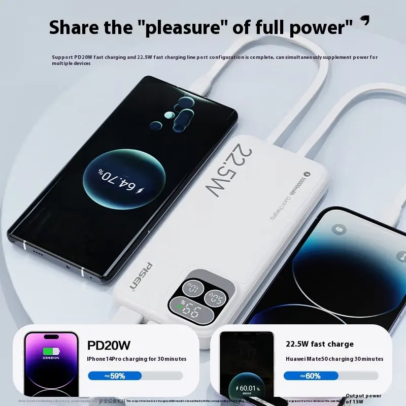  Hot selling Display External Battery Charger Phone Travel Portable Power Bank 10000mAh/37Wh