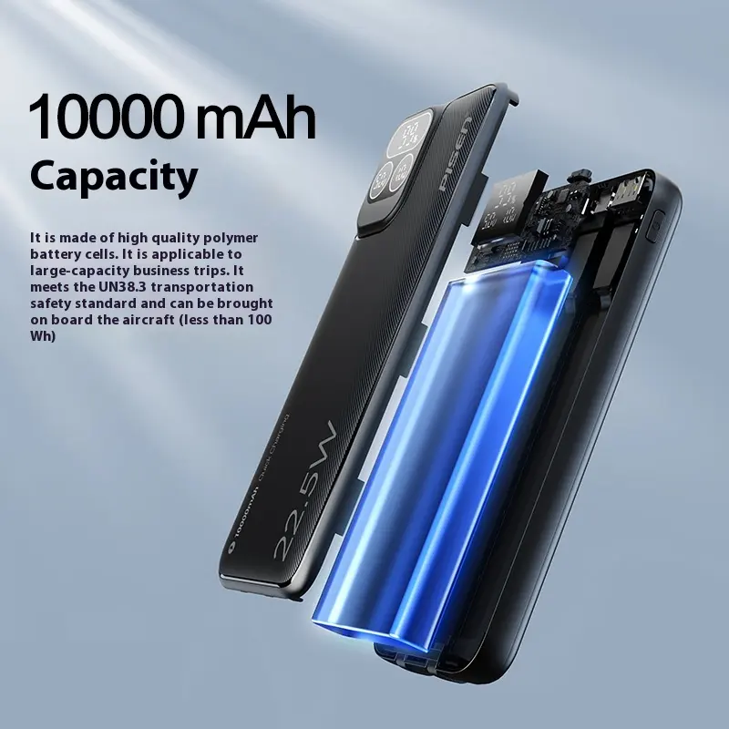  Hot selling Display External Battery Charger Phone Travel Portable Power Bank 10000mAh/37Wh