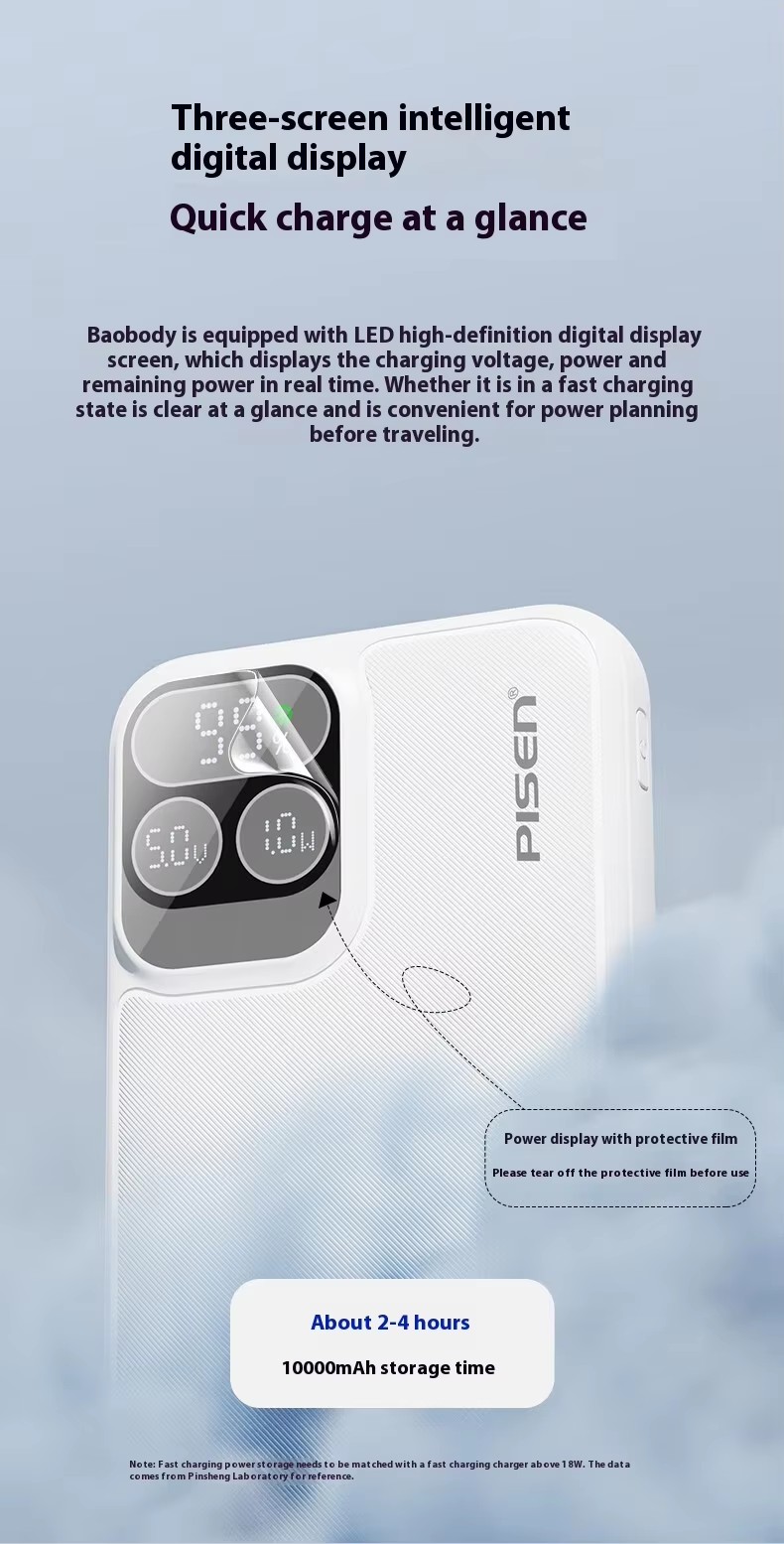  Hot selling Display External Battery Charger Phone Travel Portable Power Bank 10000mAh/37Wh