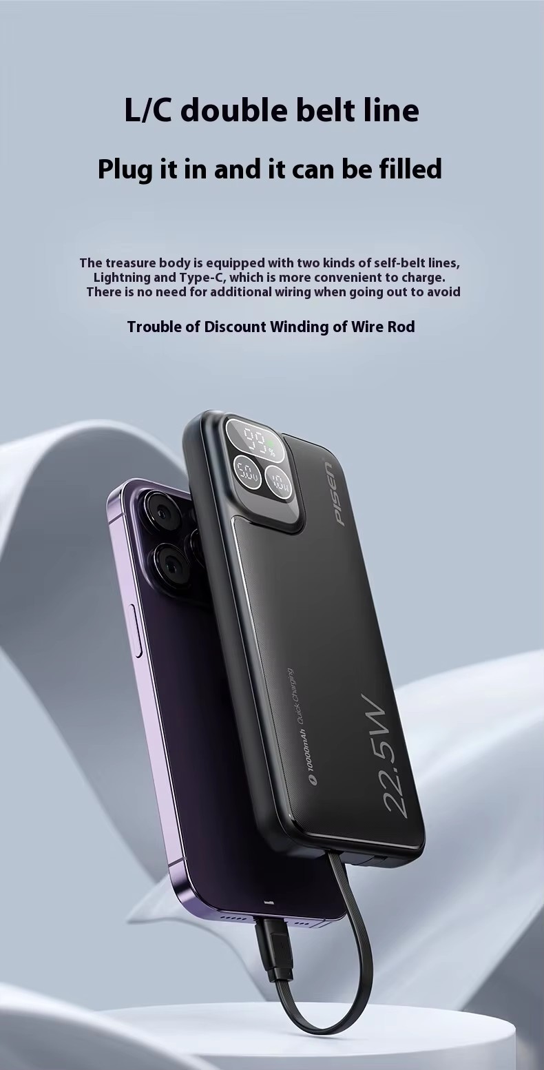  Hot selling Display External Battery Charger Phone Travel Portable Power Bank 10000mAh/37Wh