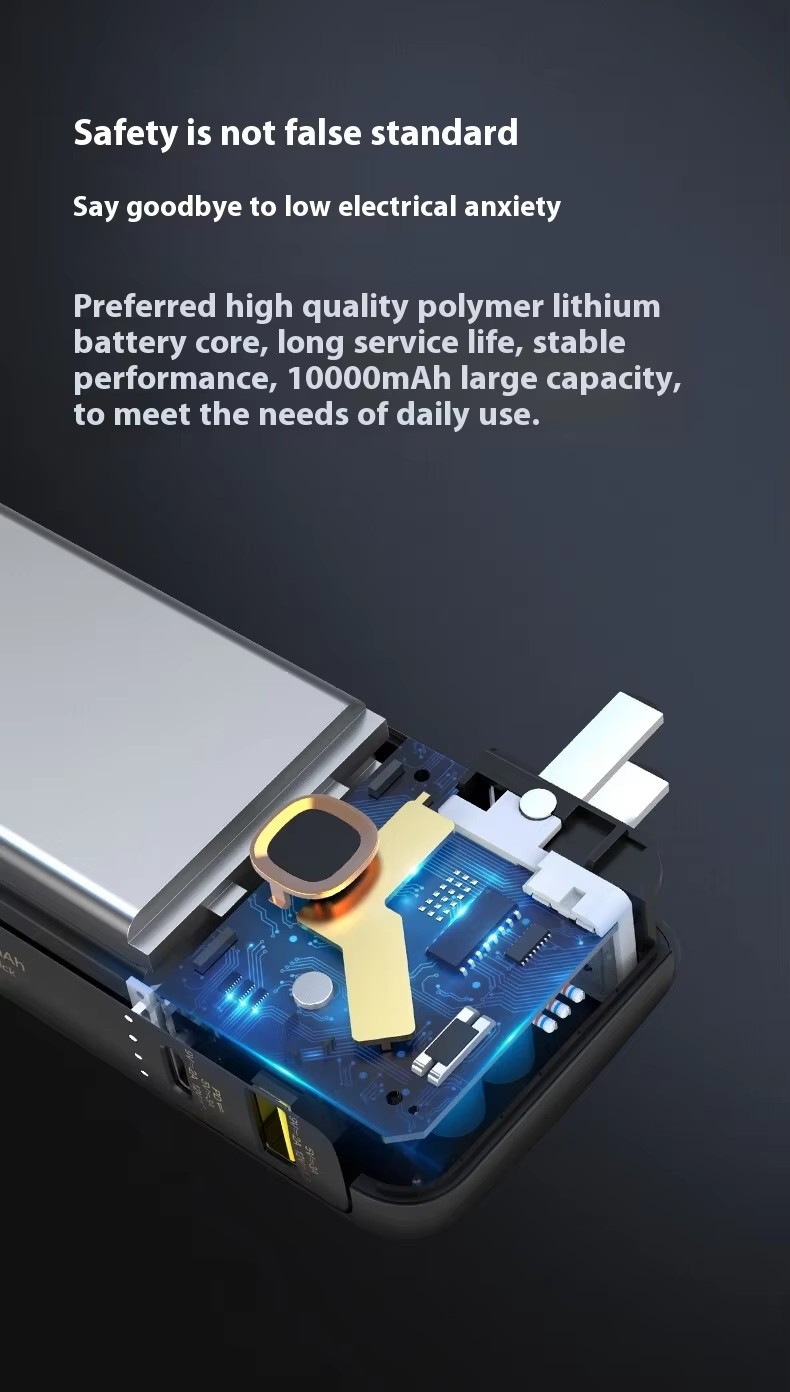   Emergency 2 in1 fast charger PD20W 10000Mah Power Bank Station inbuild plug