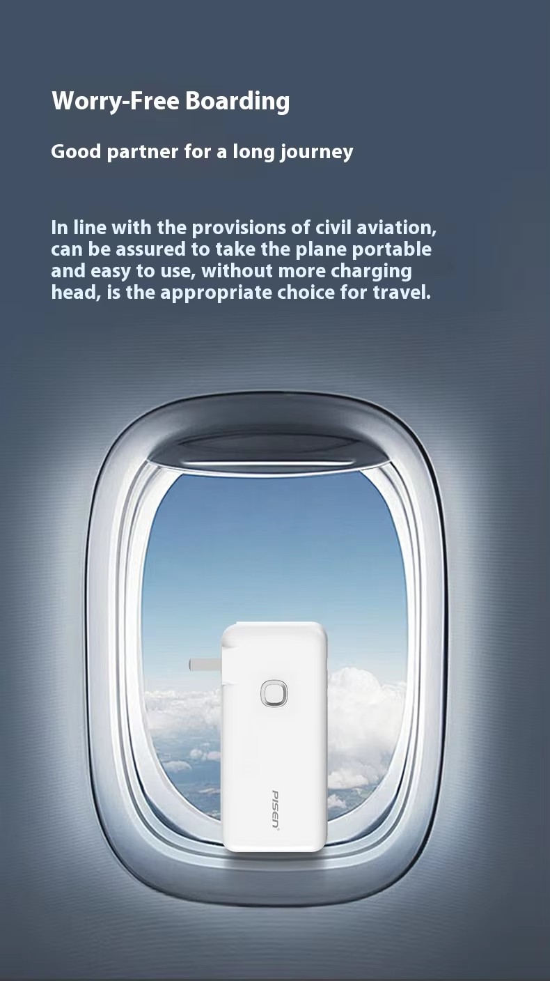   Emergency 2 in1 fast charger PD20W 10000Mah Power Bank Station inbuild plug