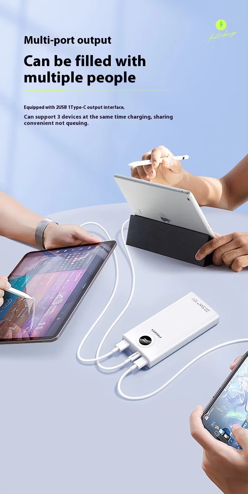  22.5W Super Lithium Battery Multi-Style 20000Mah Fast Charge Phone Power Banks 