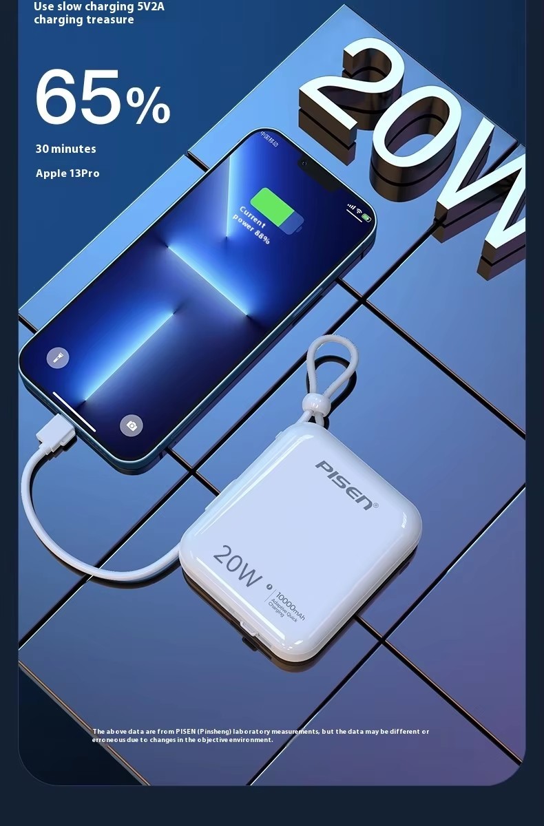  High density cell ultra capacity double wire design best fast charging mini power bank 10000mAh