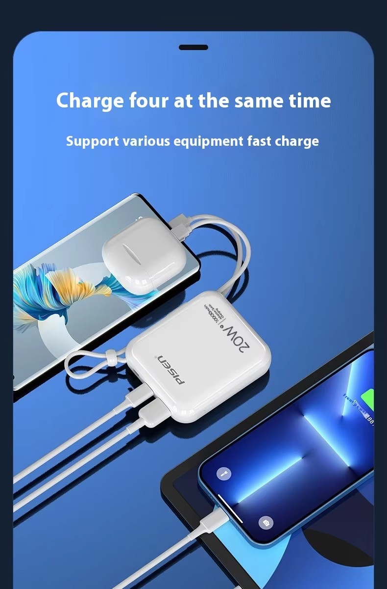  High density cell ultra capacity double wire design best fast charging mini power bank 10000mAh